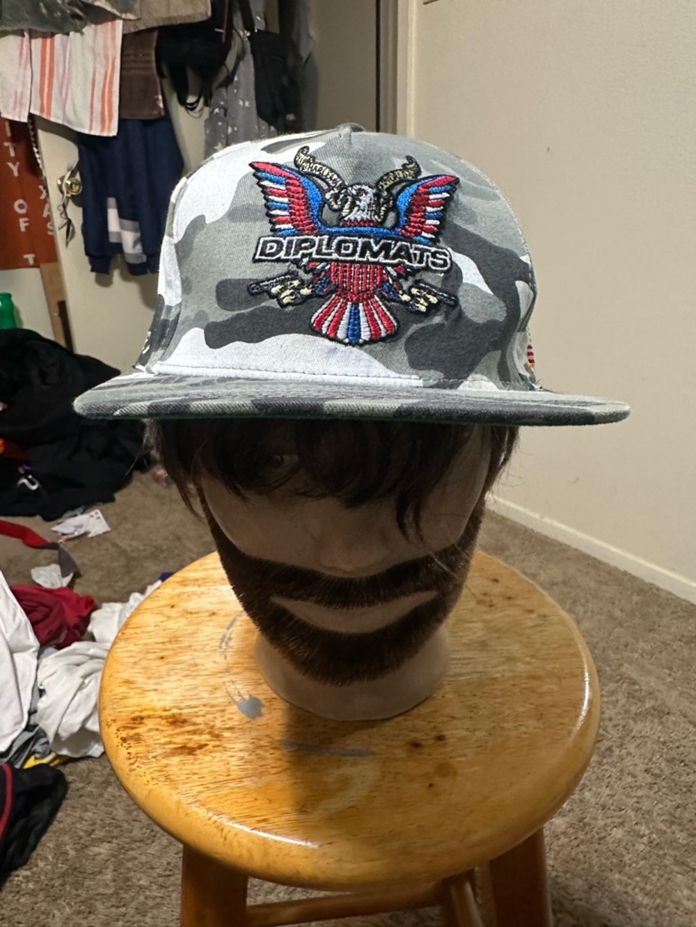 Vintage Dipset Diplomats “triple grey camouflage” hat 90s